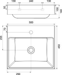 Раковина Ravak NATURAL 500. накладная, белая (XJO01250000)