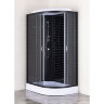 Душевая кабина Loranto 120х80х215 левостороняя, поддон 13см, черный кирпичный узор, прозрачное стекло 4мм, профиль черный (CS6612013LGB120)