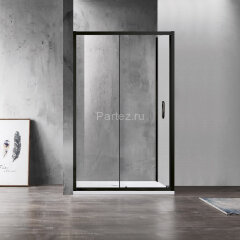 Душевое ограждение AZARIO 1200х800х2000, БЕЗ ПОДДОНА, прозрачное стекло 6 мм, открывание налево, цвет профиля черный (AZ-ND1131-L 1200 BLACK)