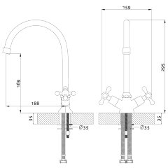 Смеситель Rossinka G02-72 для кухни