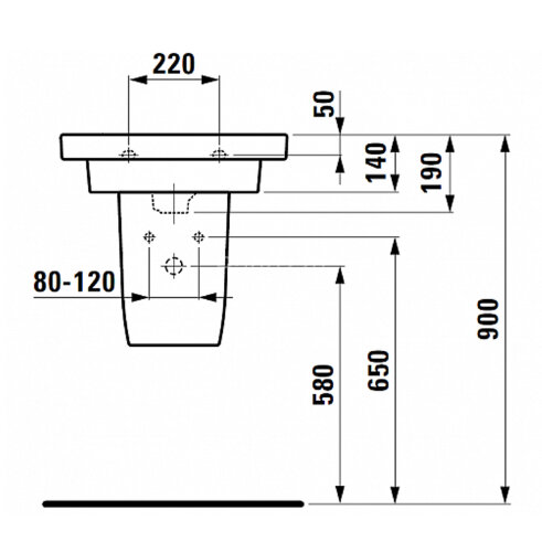 Полупьедестал Laufen MIMO 50см, цвет черный (8.1955.1.016.000.1)