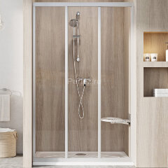 Душевая дверь Ravak раздвижная 100х188, толщина полотна 3мм универсальная, цвет профиля сатин