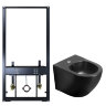 Сет AZARIO Инсталляция для Биде + подвесное биде Azario Grado чёрный матовый (AZ-8040-1001/F-0053-00