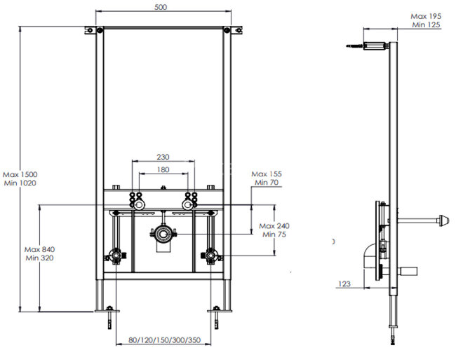 Сет AZARIO Инсталляция для Биде + подвесное биде Azario Grado чёрный матовый (AZ-8040-1001/F-0053-00
