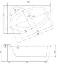 Ванна акриловая AZARIO LAURA асимметричная 170*110 см правая (AV.0051170)