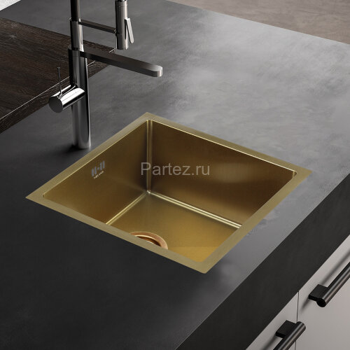 Мойка 4545 MELANA ProfLine 1,2/220 САТИН ЗОЛОТО врезная квадратная D4545HG