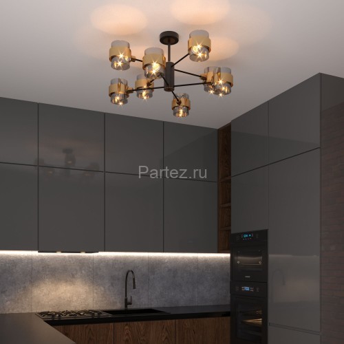 Потолочная люстра Eurosvet 70127/8 черный/дымчатый