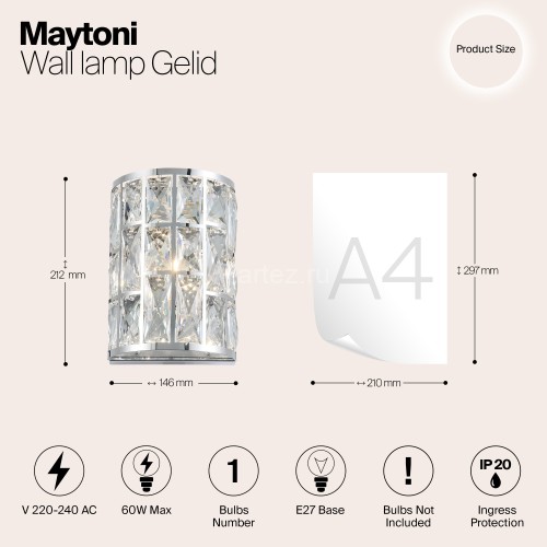 Настенный светильник Maytoni MOD184-WL-01-CH