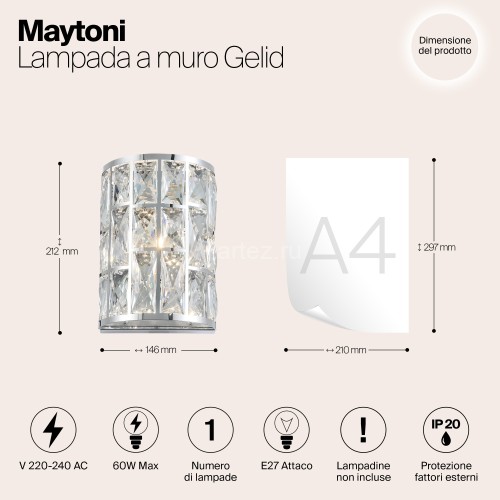 Настенный светильник Maytoni MOD184-WL-01-CH