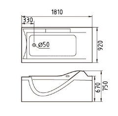 Акриловая ванна Gemy G9055 O L