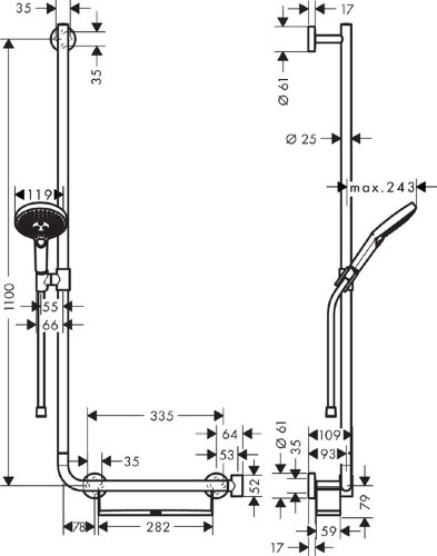 26324400 Raindance Select S120/U'Comfort душевой набор