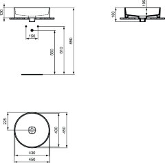Раковина Ideal Standard STRADA II Round 45 см., белая (T295901)