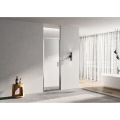 Душевая дверь Azario MILTON распашная 80х200, толщина полотна 6мм универсальная, цвет профиля серебро